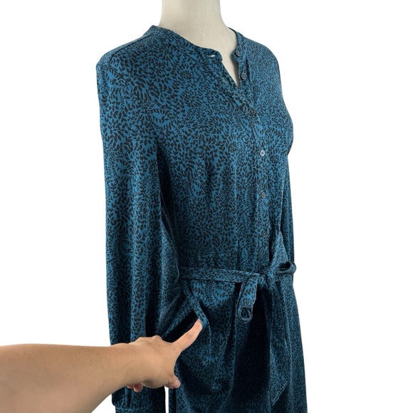 Boden Teal Printed Long-Sleeve Midi Dress - Picture 5 of 15